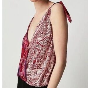 FREE PEOPLE shoulder tie tank NWOT